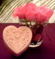 Heart shaped rose soap